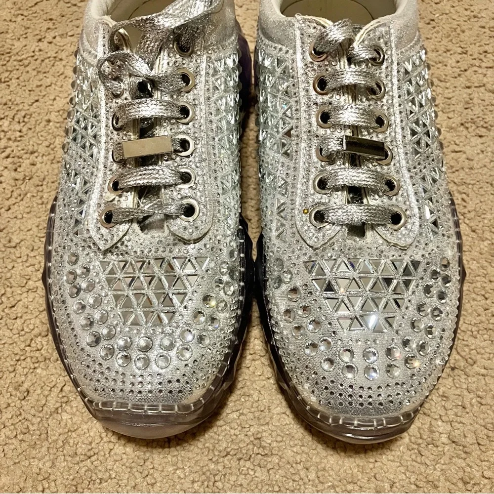 La Sheelah Size 6 Tennis Shoes Rare Mirror‎ Studded Bling *Like New*